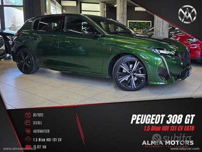 Usata Peugeot 308 GT 131 CV (96 kW) 2023 Verde Berlina