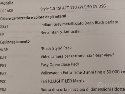 Usata VW T-Roc Style 150 CV (110 kW) 2022 Grigio SUV