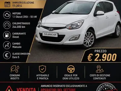 Usata Hyundai i20 Classic 75 CV (55 kW) 2014 Grigio Utilitaria