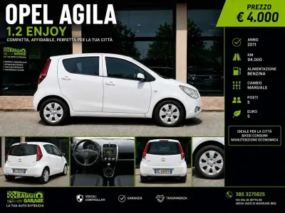 Usata Opel Agila Enjoy 86 CV (63 kW) 2010 Bianco Utilitaria