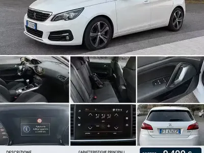 Usata Peugeot 308 Allure 131 CV (96 kW) 2018 Bianco Berlina