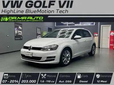 Usata VW Golf VII Highline 110 CV (80 kW) 2014 Bianco Berlina