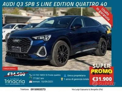 Usata Audi Q3 S-Line 150 CV (110 kW) 2021 Blu SUV