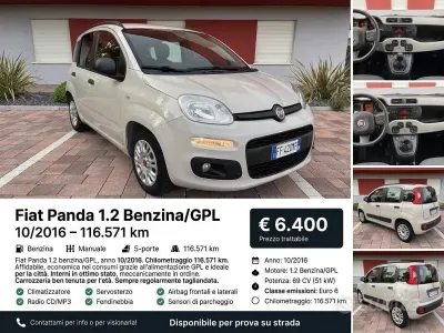Usata Fiat Panda 69 CV (50 kW) 2016 Beige Utilitaria