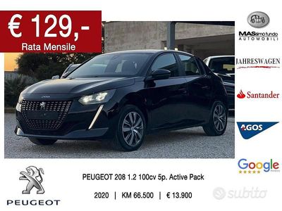 Usata Peugeot 208 Active 100 CV (73 kW) 2020 Nero Utilitaria