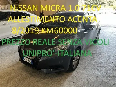 Usata Nissan Micra Acenta 71 CV (52 kW) 2019 Grigio Utilitaria