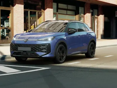Nuova VW T-Roc R-line 150 CV (110 kW) 2026 Celestial blue metallizzato nero SUV