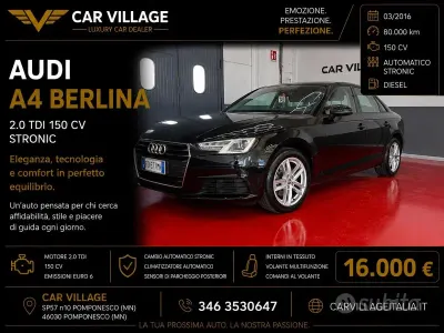 Usata Audi A4 Business Plus 150 CV (110 kW) 2016 Nero Berlina