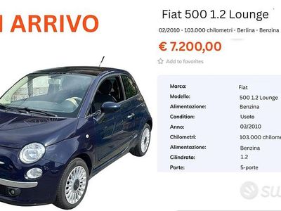 Usata Fiat 500 Lounge 69 CV (50 kW) 2010 Blu Berlina