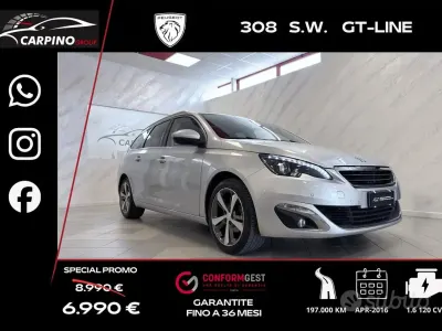 Usata Peugeot 308 GT-line 120 CV (88 kW) 2016 Grigio Station wagon