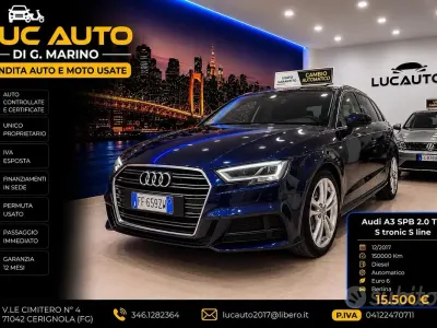 Usata Audi A3 S-Line 150 CV (110 kW) 2016 Blu Berlina
