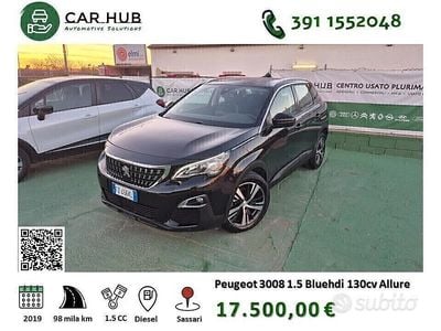 Usata Peugeot 3008 Allure 131 CV (96 kW) 2019 Nero SUV