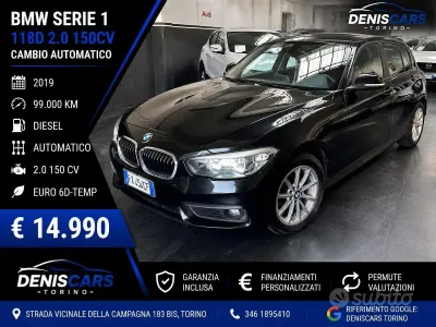 Usata BMW 118 Advantage 150 CV (110 kW) 2019 Nero Utilitaria