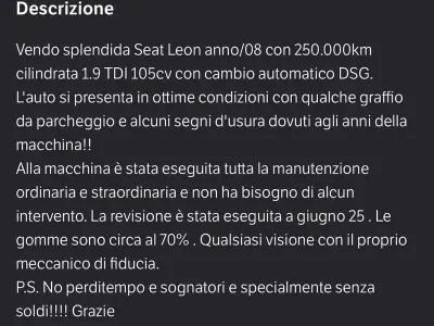 Usata Seat Leon Stylance 105 CV (77 kW) 2008 Utilitaria