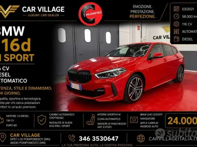 Usata BMW 116 M Sport 116 CV (85 kW) 2021 Rosso Utilitaria