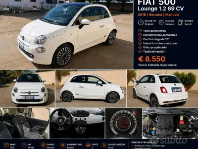 Usata Fiat 500 Comfort 69 CV (50 kW) 2018 Bianco Utilitaria