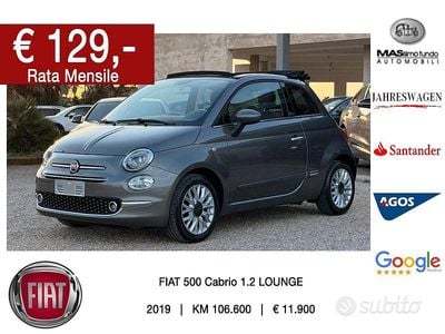 Usata Fiat 500C Lounge 69 CV (50 kW) 2019 Grigio Cabrio