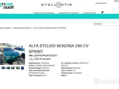 Usata Alfa Romeo Stelvio Sprint 280 CV (205 kW) 2025 Verde SUV