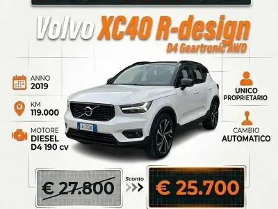 Usata Volvo XC40 R-Design 190 CV (139 kW) 2019 Bianco SUV
