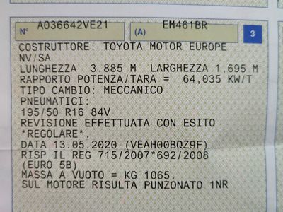 usata Toyota Yaris 1300 del 2012