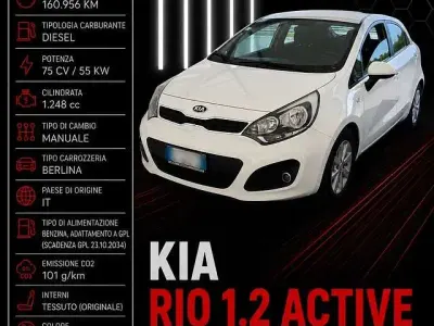 Usata Kia Rio Active 86 CV (63 kW) 2015 Bianco Berlina