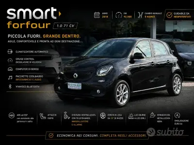 Usata Smart ForFour Passion 71 CV (52 kW) 2018 Nero Utilitaria