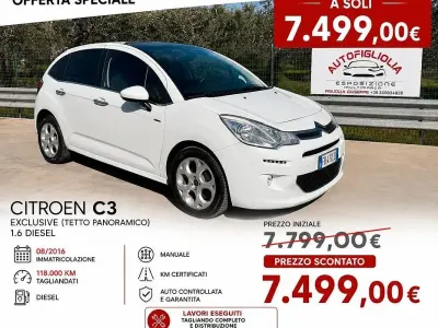 Usata Citroën C3 Exclusive 75 CV (55 kW) 2016 Bianco Berlina