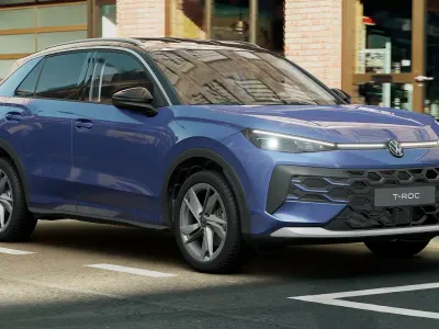 Nuova VW T-Roc Style 150 CV (110 kW) 2026 Celestial blue metallizzato nero SUV