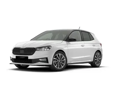 Nuova Skoda Fabia Monte Carlo 115 CV (84 kW) 2026 Bianco luna metallizzato nero tulipano p Utilitaria