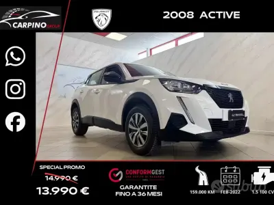 Usata Peugeot 2008 Active 110 CV (80 kW) 2022 Bianco SUV