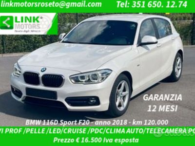 usata BMW 116 d F20 Sport NAVI/LED/PDC/CRUISE/TAGLIANDI