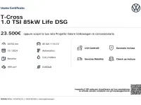 Usata VW T-Cross Life 116 CV (85 kW) 2024 Argento SUV