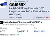 Usata Land Rover Range Rover Velar S 204 CV (150 kW) 2021 Nero SUV