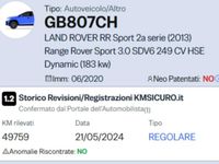 Usata Land Rover Range Rover Sport S 249 CV (183 kW) 2020 Silver blu SUV