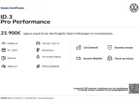 Usata VW ID.3 Pro Performance 150 kW (204 CV) 2023 Bianco Utilitaria