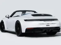 Nuova Porsche 911 Carrera 4 GTS 2026 Grigio ghiaccio metallizzato/capote blu Cabrio