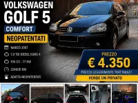 Usata VW Golf V Comfortline 105 CV (77 kW) 2007 Berlina