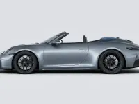 Nuova Porsche 911 Carrera 4 GTS 2026 Grigio vanadio metallizzato/capote blu Cabrio