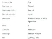 Usata VW Passat Sportline 140 CV (102 kW) 2006 Station wagon