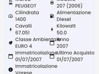 Usata Peugeot 207 88 CV (64 kW) 2007 Blu Berlina