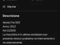 Usata Fiat 500 Lounge 69 CV (50 kW) 2012 Utilitaria