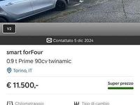 Usata Smart ForFour Prime 90 CV (66 kW) 2018 Utilitaria