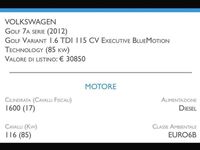 Usata VW Golf VII Executive 116 CV (85 kW) 2018 Station wagon