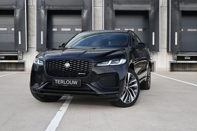 Santorini black (zwart metallic)bruin Gebruikt 2022 Jaguar F-Pace R-Dynamic SUV | € 72.495 - Afbeelding 1/4