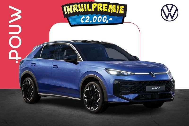 Blauw Nieuw 2025 VW T-Roc Edition SUV | € 51.750 - Afbeelding 1/4