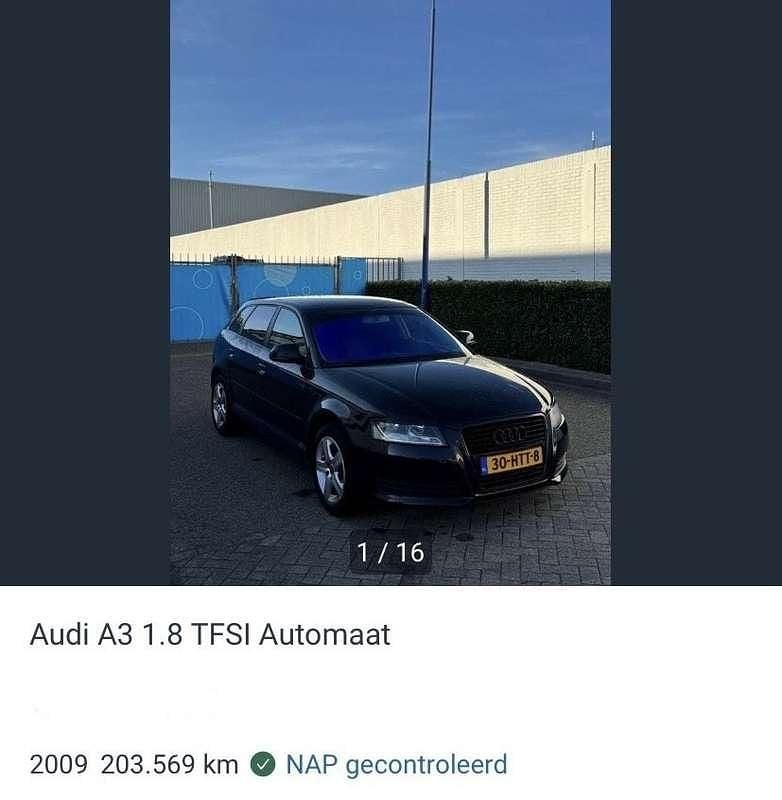 Zwart Gebruikt 2009 Audi A3 Stationwagen | € 6.300 (Eerlijke prijs) - Afbeelding 1/4