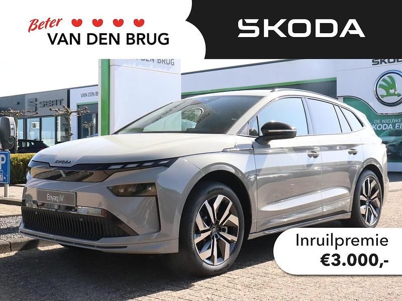 Grijs Nieuw 2025 Skoda Enyaq iV SportLine SUV | € 52.300 (Goede deal) - Afbeelding 1/4