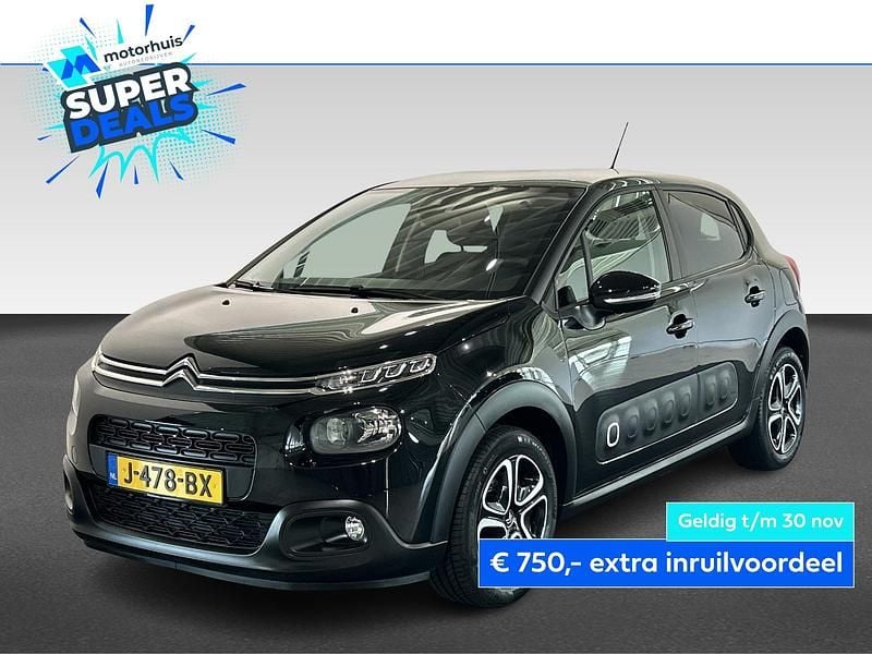 Zwart Gebruikt 2020 Citroën C3 Feel Hatchback | € 11.940 (Eerlijke prijs) - Afbeelding 1/4