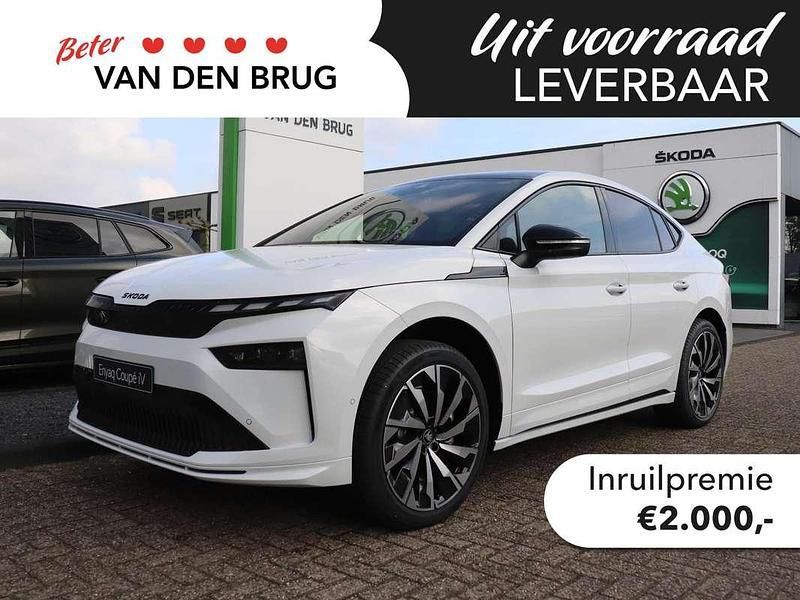 Wit, metallic lak Nieuw 2025 Skoda Enyaq iV SportLine SUV | € 58.335 - Afbeelding 1/4