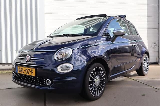 Blauw (metallic) Gebruikt 2017 Fiat 500C Lounge Cabriolet | € 13.945 (Duur) - Afbeelding 1/4